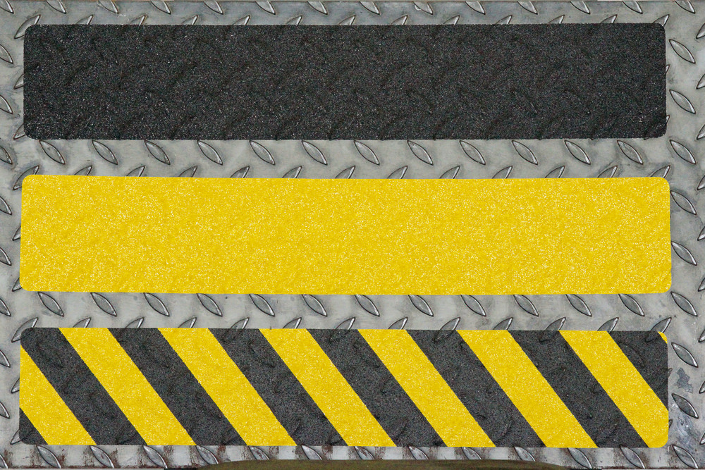 m2-Antirutschbelag™, verformbar, schwarz/gelb, Einzelstreifen, 150 x 610 mm,VE=10 St - 2