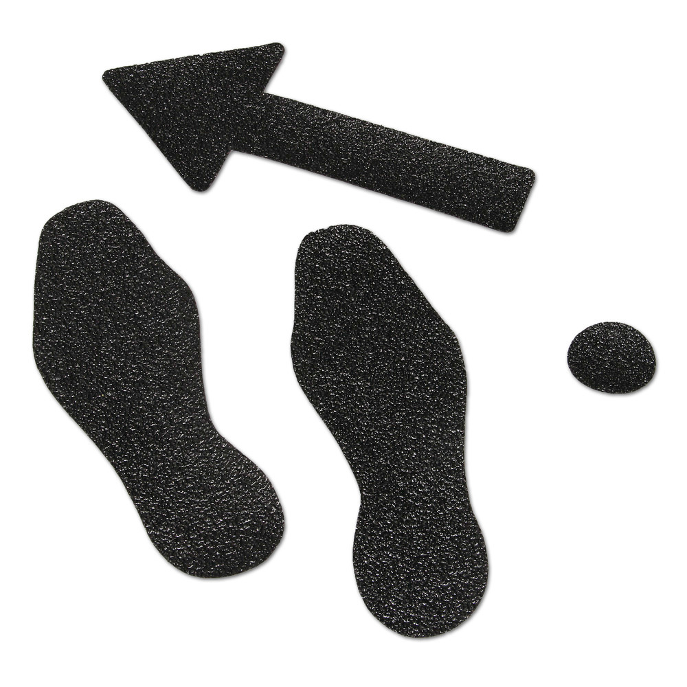 m2-csúszásgátló szalag™, padlójelölő pikt,, extra er. form., fekete, lábnyom 95 x 265 mm, (1 pár) - 2