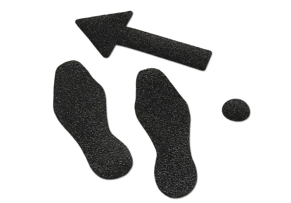 Marcação antiderrapante, preto, sapato, 95x265 mm, 10 unidades - 2