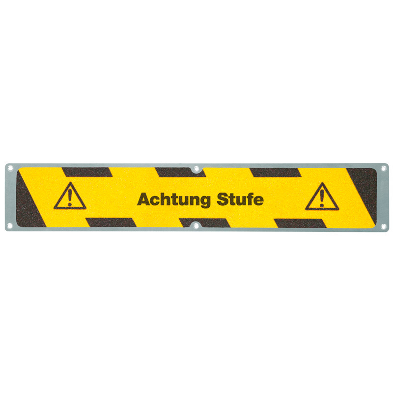 Antirutschplatte, Aluminium m2, "Achtung Stufe", 635 x 114 mm - 1