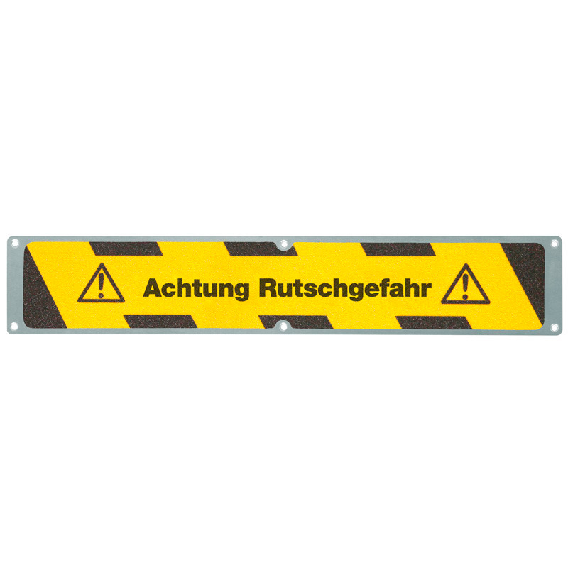 Antirutschplatte, Aluminium m2, "Achtung Rutschgefahr", 635 x 114 mm - 1