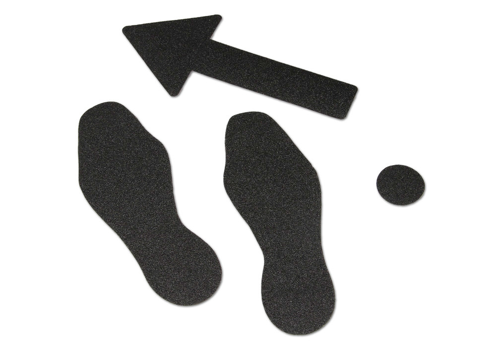 Halkskydd m2™, symbolmarkering, formbart, svart, fot, 95 x 265 mm (1 par), 10 st./förp. - 2