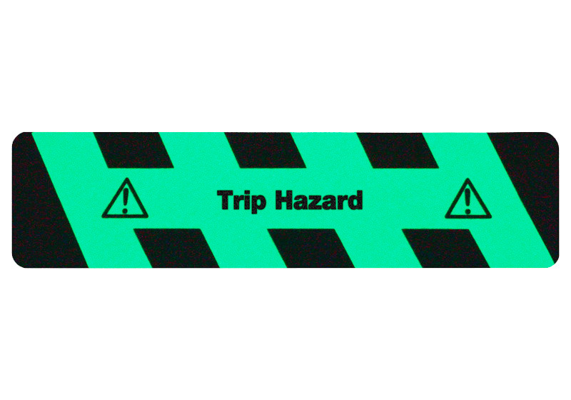 Superficie antideslizante, fluorescente negro/amarillo, "Trip Hazard" - 1