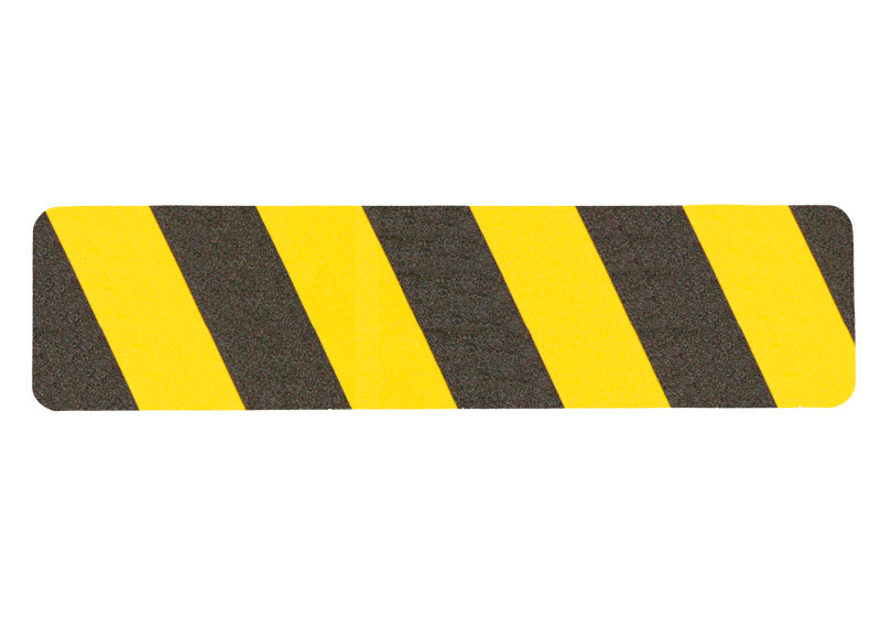 m2 sklisikker merking™, advarsel, sort/gul, stripe 150 x 610 mm, 10 stk./pakke - 1