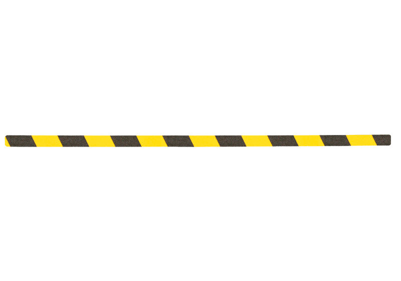 m2 antislip coating™, waarschuwingsmarkering, zwart/geel, enkele strook, 25 x 800 mm, PU=10 st. - 1