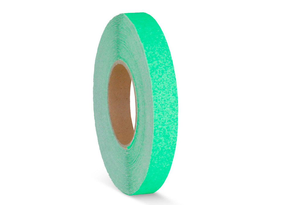 Superficie antideslizante, color de advertencia verde, rollo 25 mm x 18,3 m
