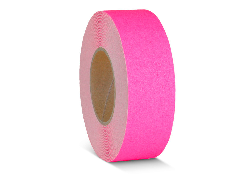 Superficie antideslizante, color de advertencia rosa, rollo 50 mm x 18,3 m - 1