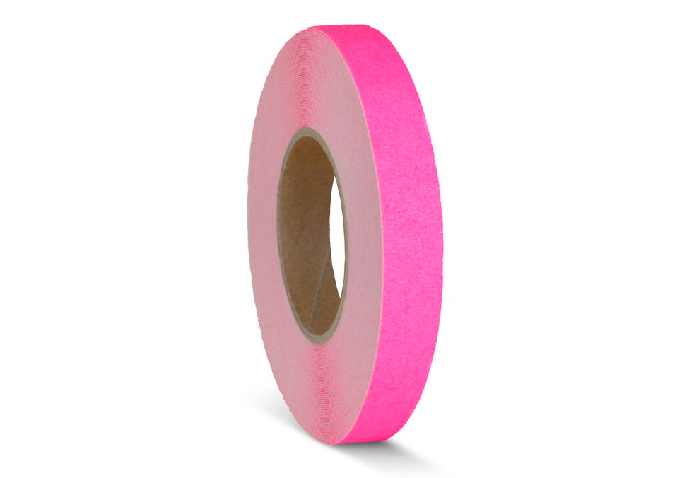 Superficie antideslizante, color de advertencia rosa, rollo 25 mm x 18,3 m - 1