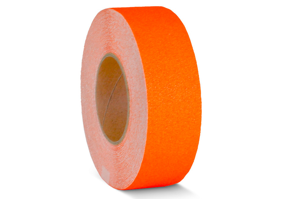 m2 anti-slip tape™, signal colour, orange, roll 50 mm x 18.3 m - 1