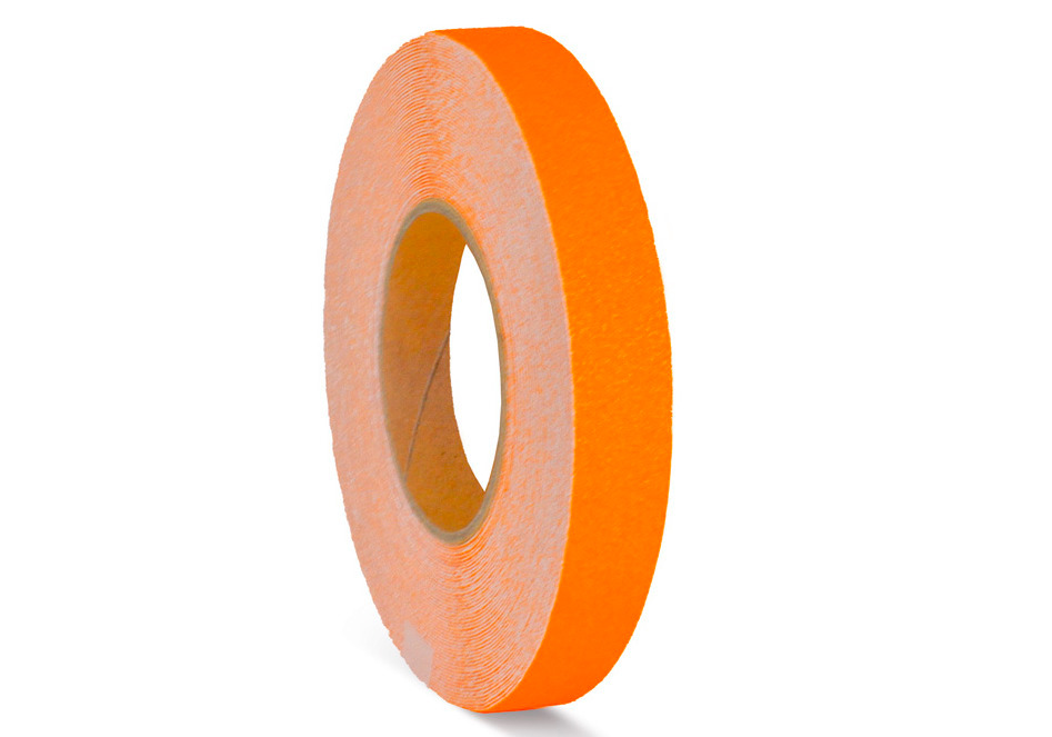 m2-halkskyddsbeläggning™, signalfärg, orange, rulle 25 mm x 18,3 m - 1