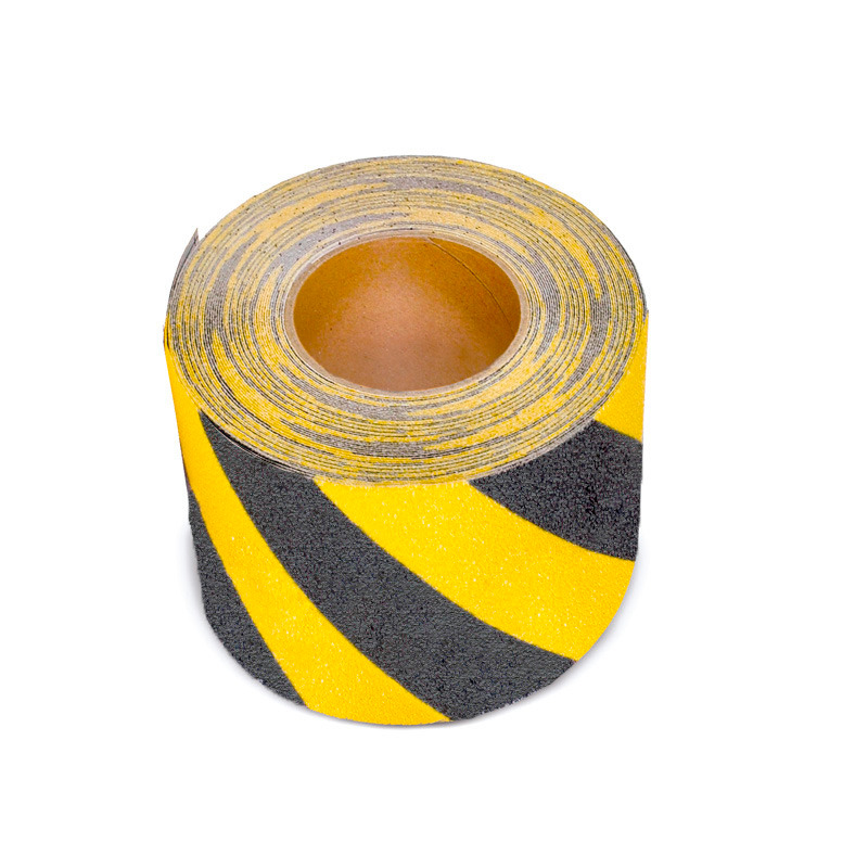 m2-Antirutschbelag™, verformbar, schwarz/gelb, Rolle 150 mm x 18,3 m