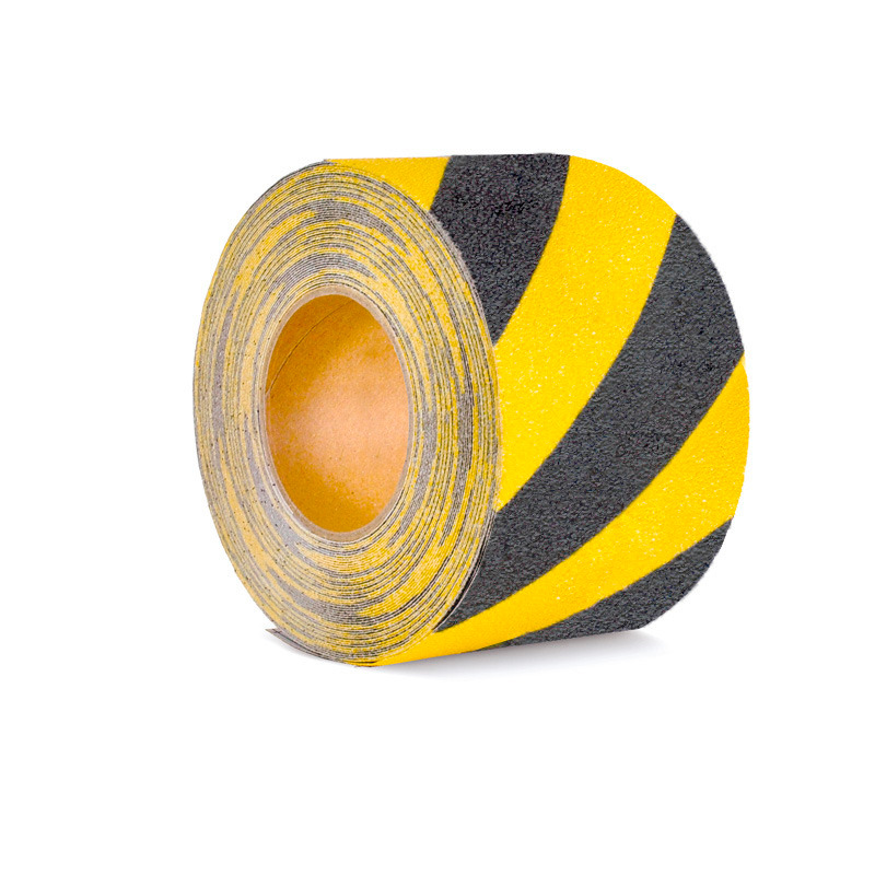 Revestimiento antideslizante m2 moldeable negro/amarillo, rollo 100 mm x 18,3 m