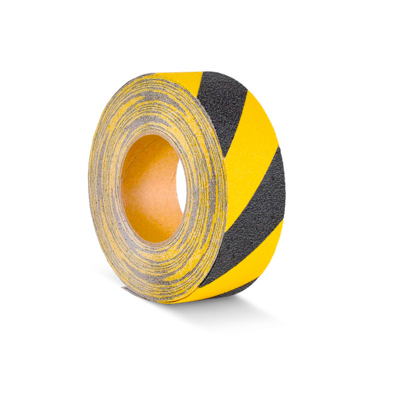 Revêtement anti-dérapant m2™, flexible, noir / jaune, rouleau 50 mm x 18,3 m - 1