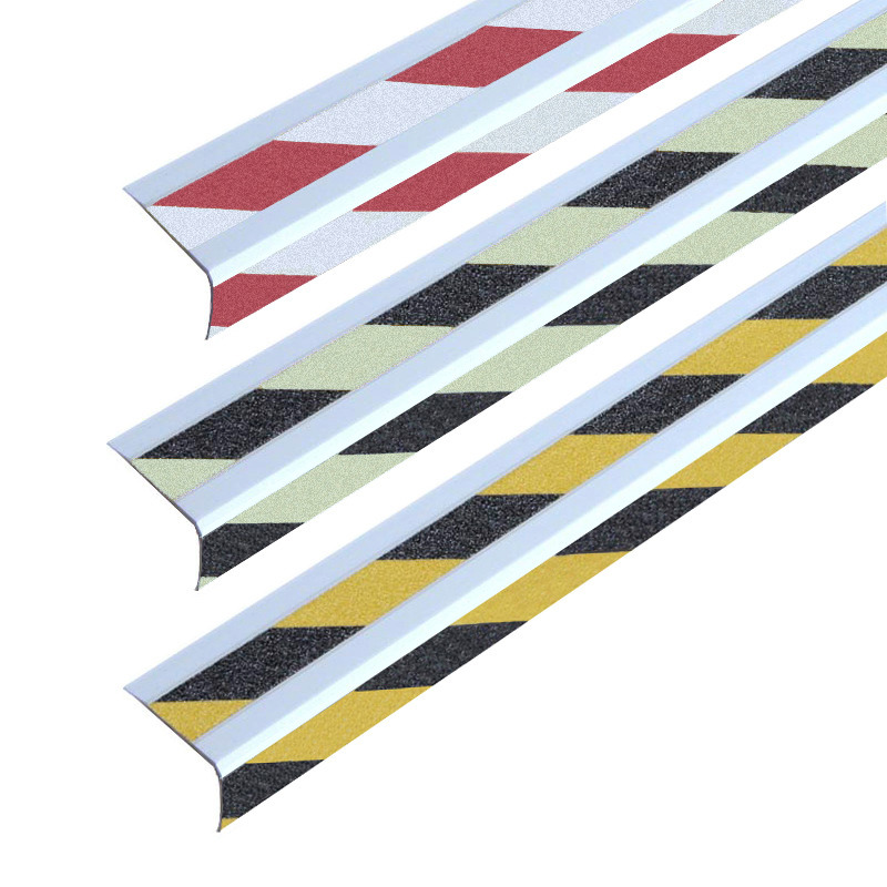 Krawędziowy schodowy profil antypoślizgowy, czerwono-biały, szer. 610 mm - 1