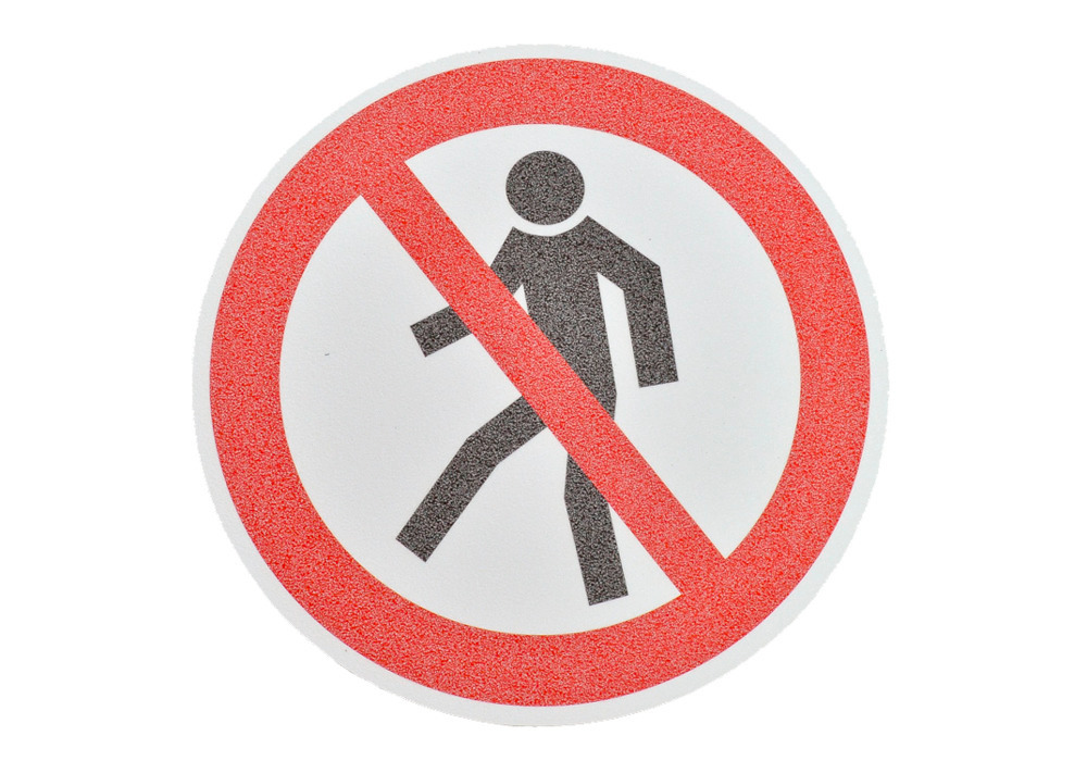 m2-Antirutschbelag™, Bodenmarkierungssymbol, "Fußgänger verboten", Kreis 400 mm - 1