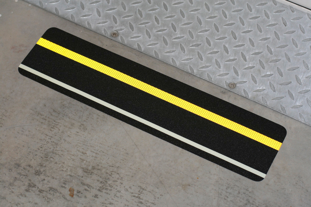 Anti-slip tape™, multi-purpose tape, black, stripes, reflective & luminescent - 2