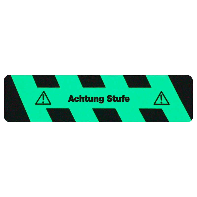 m2-Antirutschbelag™, nachleuchtend SG, "Achtung Stufe" - 1