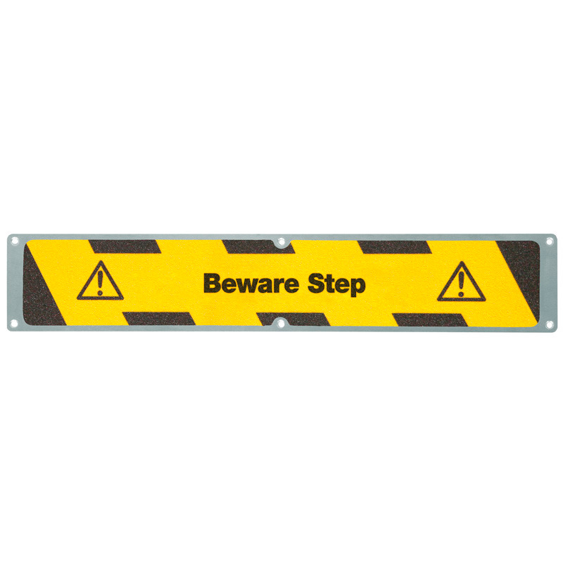Placa anti-derrapante, alumínio, "Beware Step", 635 x 114 mm - 1