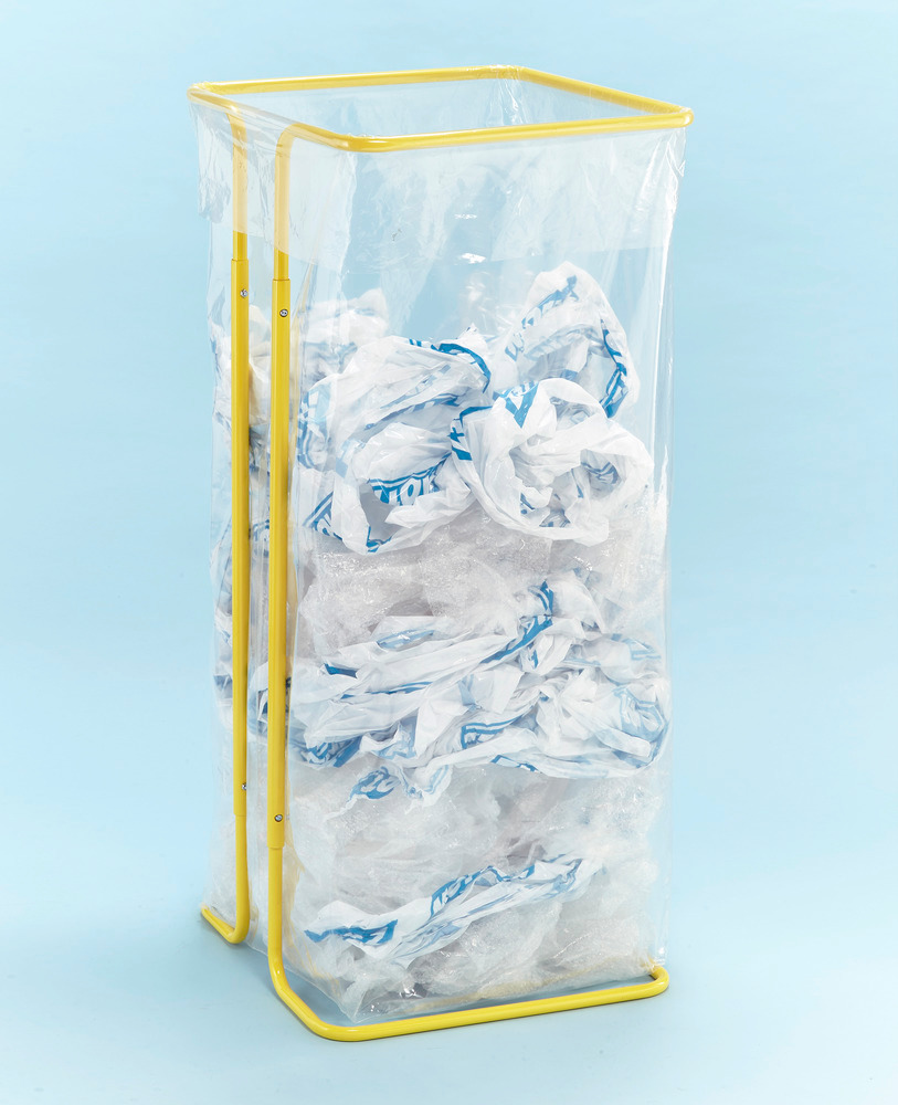 400 litre waste sack holder, standing, yellow - 2