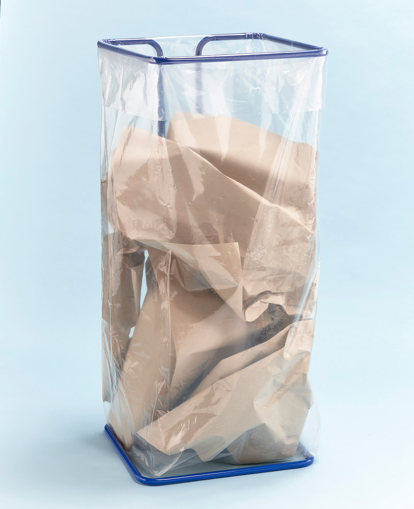 Suporte fixo para sacos de resíduos de 400 litros, fixo, azul - 3
