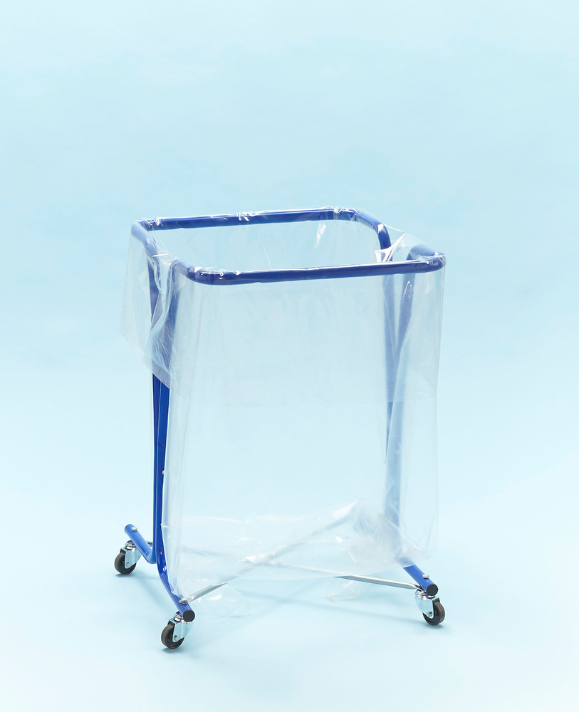 Suporte para sacos do lixo de 240 litros, móvel, azul - 2