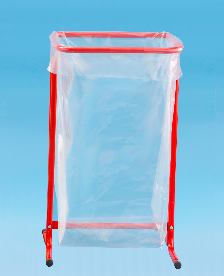 Soporte para bolsas de basura de 120 litros, fijo, rojo - 2