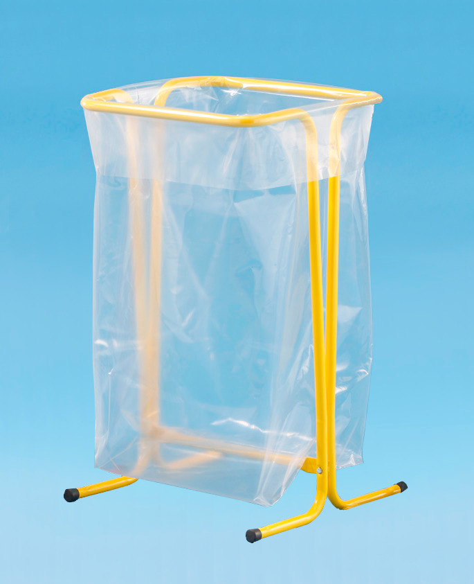 Soporte para bolsas de basura de 120 litros, fijo, amarillo - 3