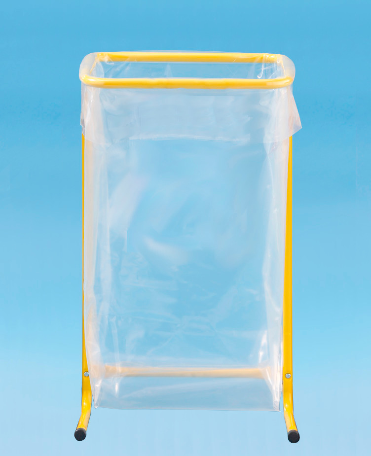 Soporte para bolsas de basura de 120 litros, fijo, amarillo - 2
