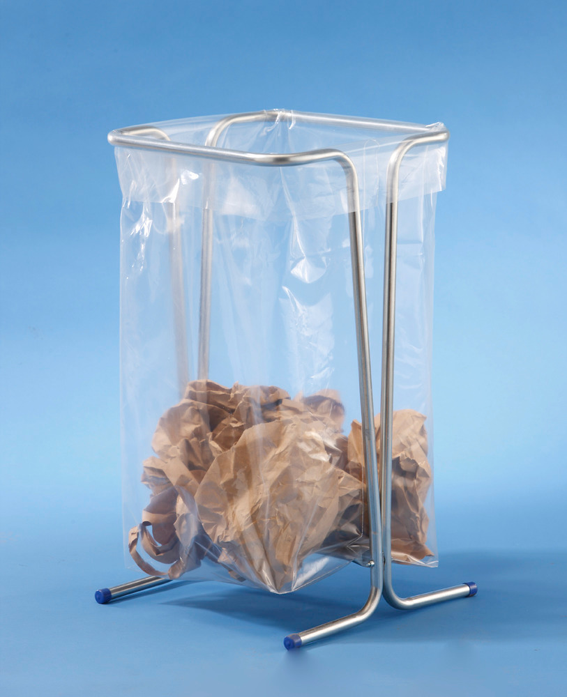 Support stationnaire pour sacs poubelle de 120 litres, galvanisé - 3