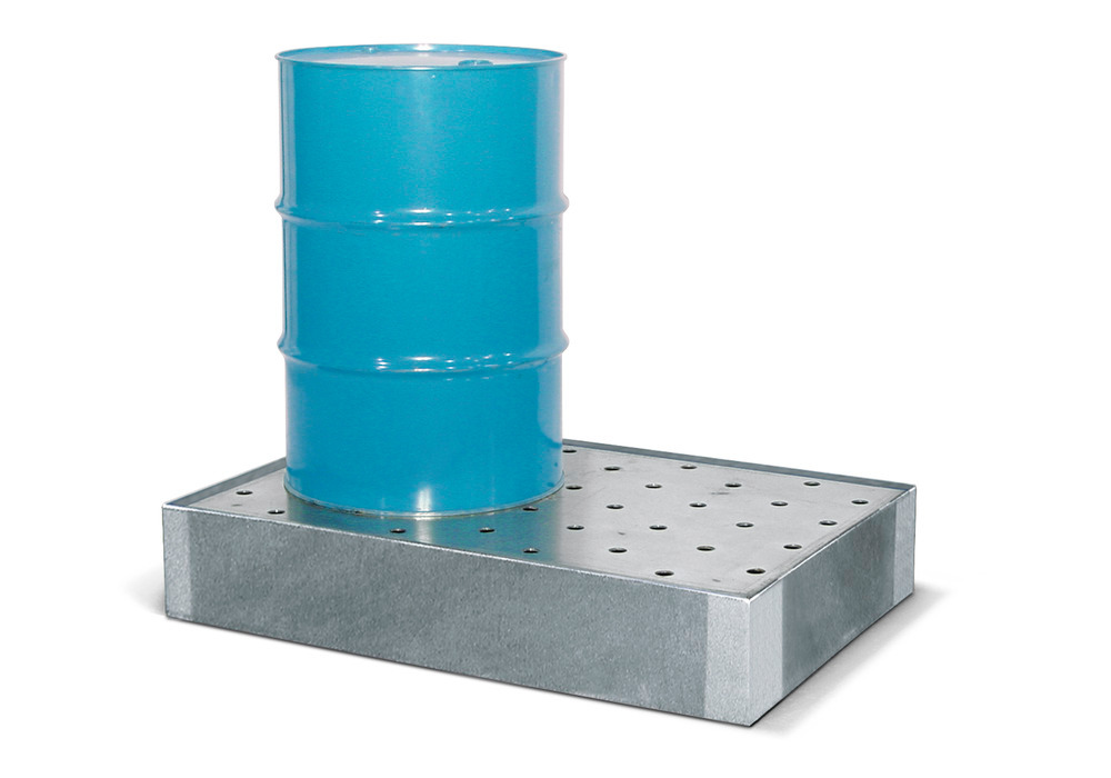 Spill Sump - 2 Drum Capacity - With Platform - Galvanized Steel - Secure Storage - 1