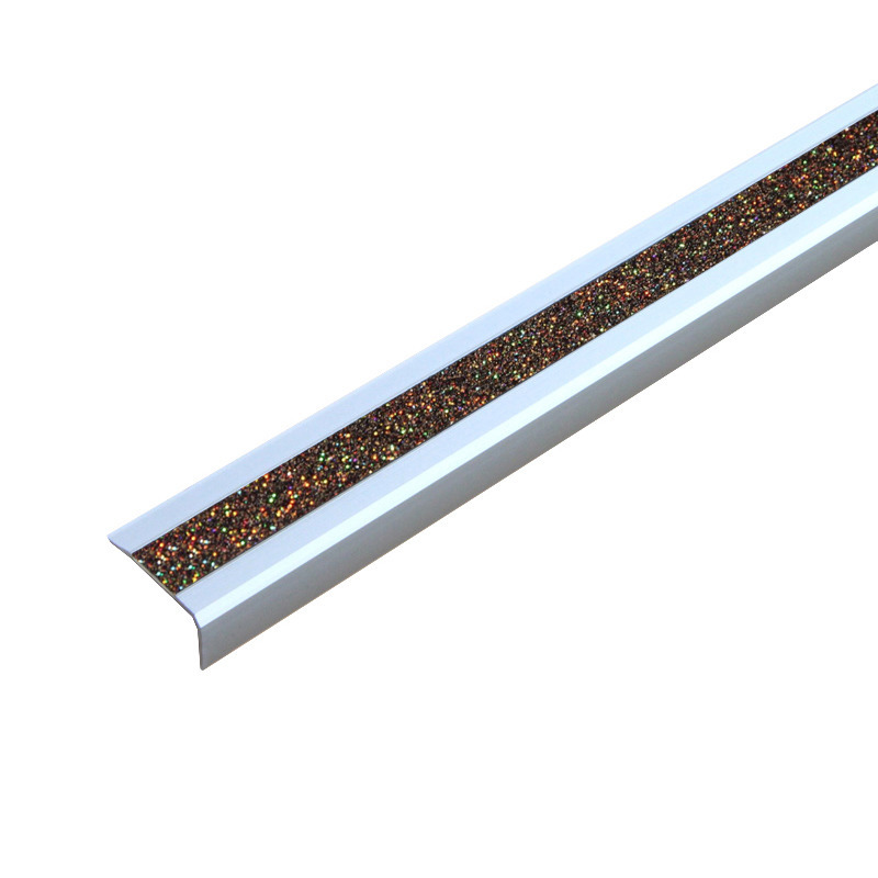 Krawędziowy schodowy profil antypoślizg., aluminium m2, GlitterGrip, złoty, szer.1000mm, przykręcany - 1