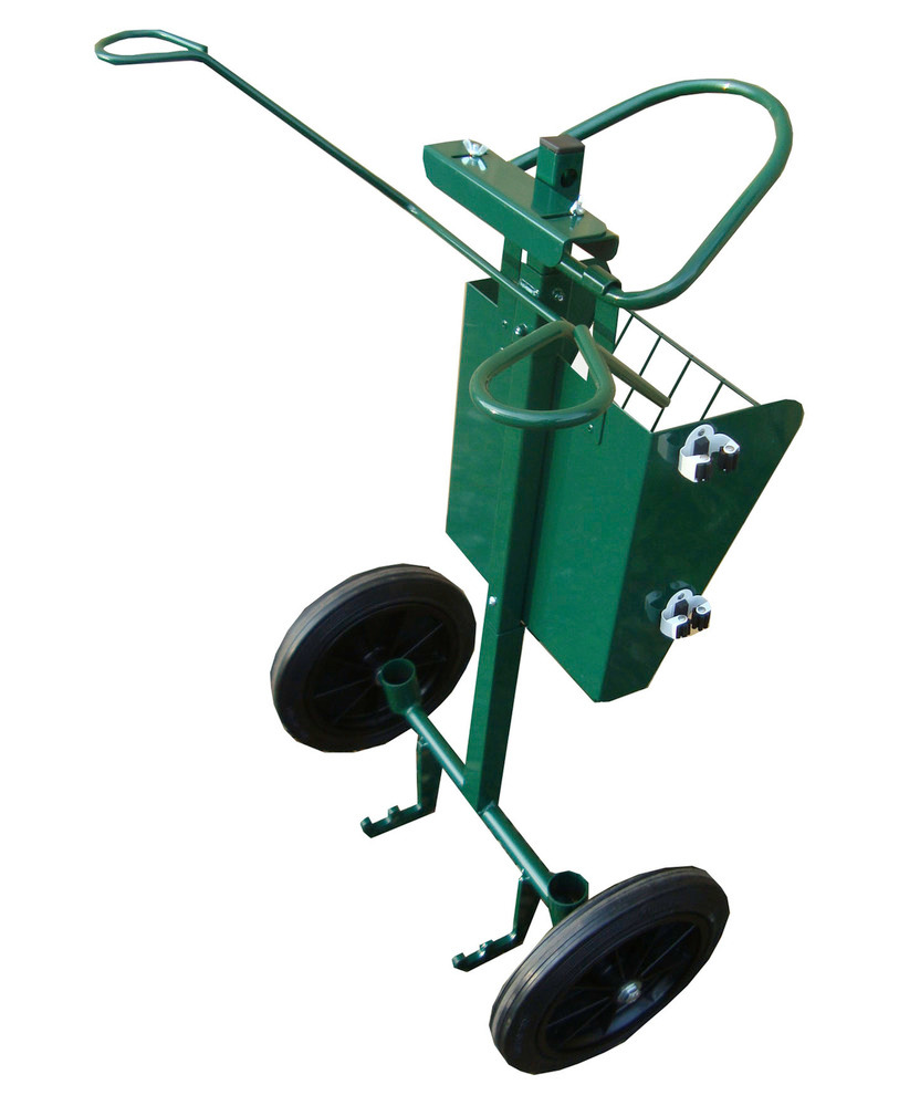 Cleaning trolley for waste containers, height for container adjustable from 885 to 1135 mm - 1