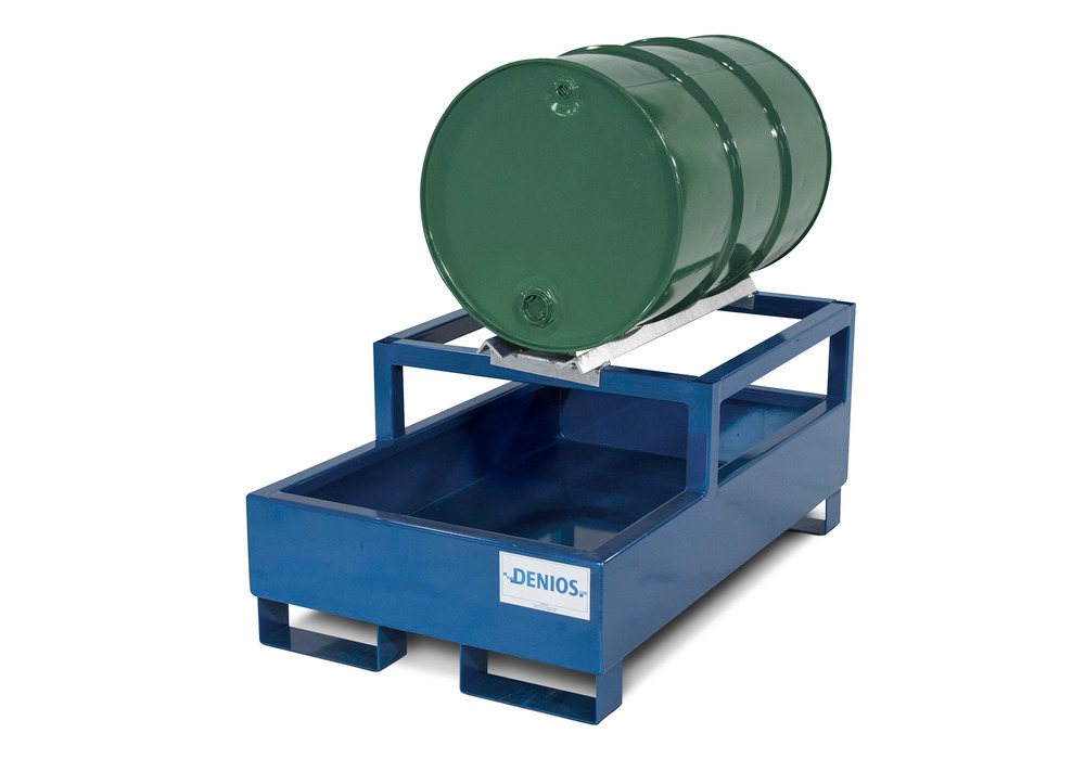 Drum Dispensing System - 1 Drum Capacity - Removable Grating - Steel Construction - Secure Storage - 2