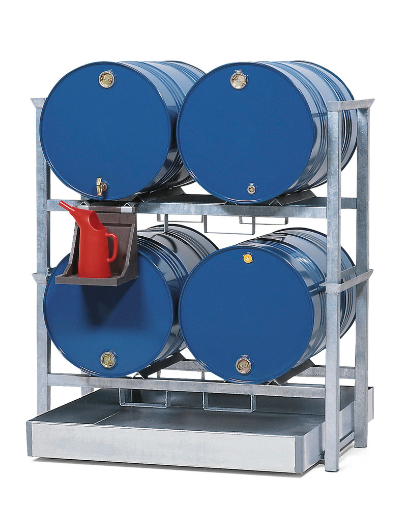 Stackable Drum Rack & Sump - 2 Drum Racks Storage Tiers - Galvanized Steel Construction - 2