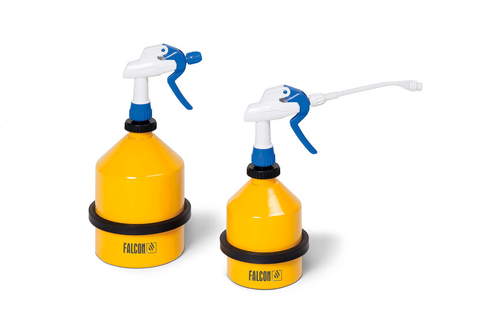 Chemical Spray Bottle - Steel - 2-Liter - FALCON - Yellow - Adjustable Nozzle - Controls Fumes - 5