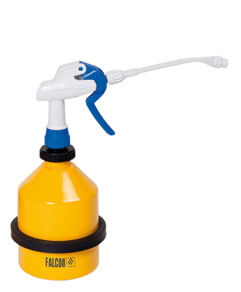 Chemical Spray Bottle - Steel - 1-Liter - FALCON - Yellow - Adjustable Nozzle - Controls Fumes - 1