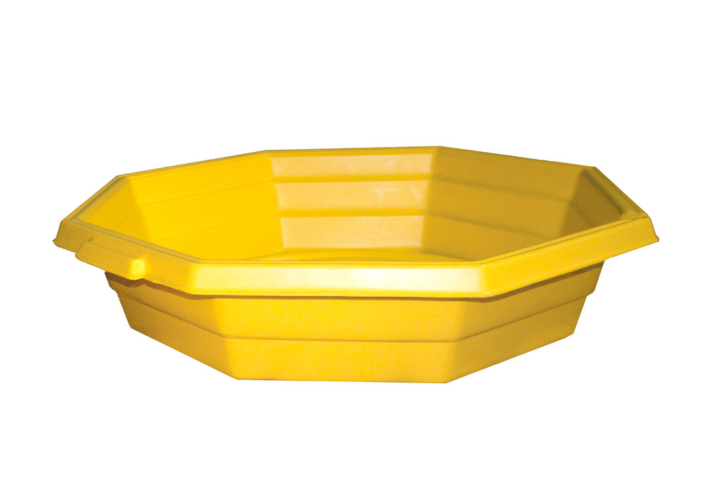 Cubeto octogonal de plástico para recipientes pequeños, volumen 80 litros, amarillo - 1