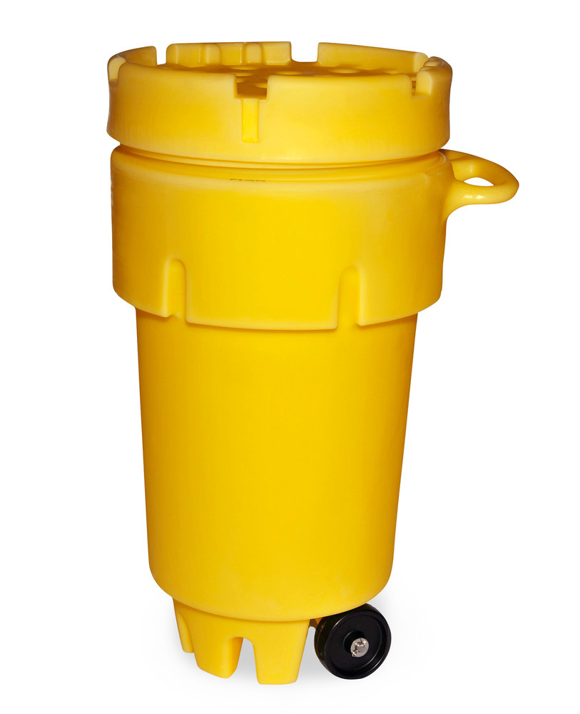 Drum overpack in polyethylene (PE), with castors, UN approval and screw lid, 189 litre volume - 1