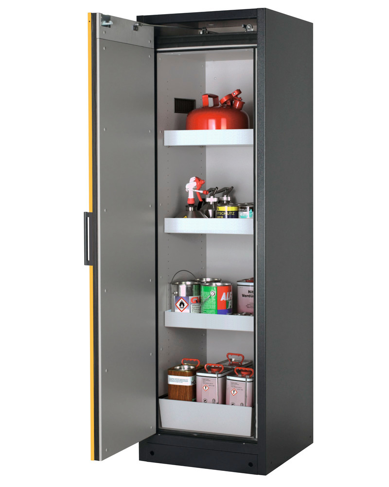 asecos Safety Storage Cabinet, 90 Min fire resistant, 3 Shelves, 1 Door, Model Q90 - 1
