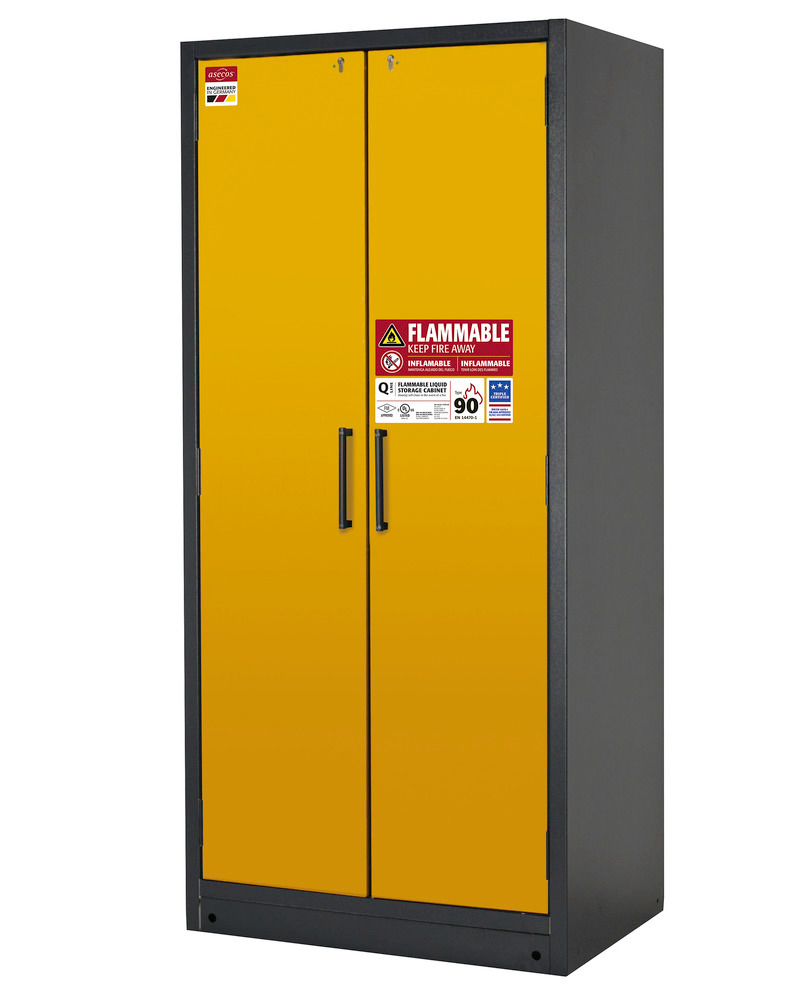 asecos safety storage cabinet, 90min fire resistant, 5.8 gal sump, 2 doors - 3