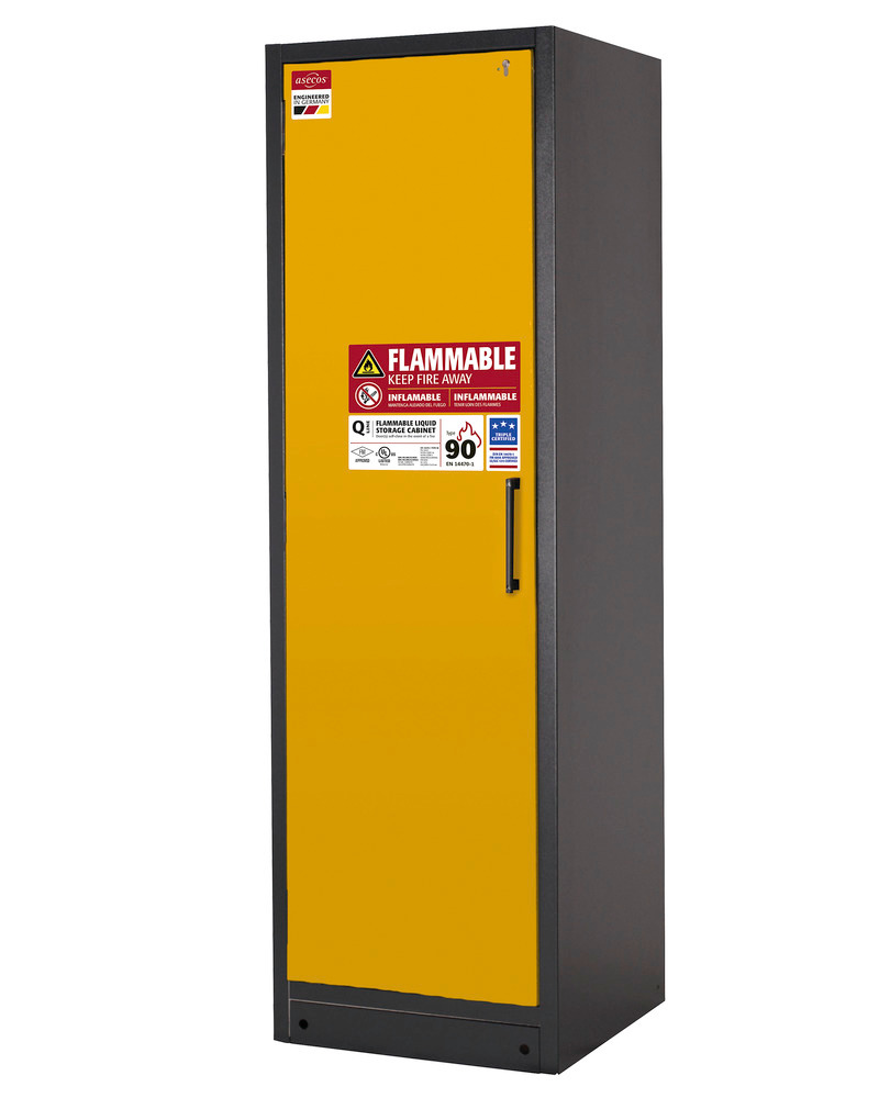 asecos Safety Storage Cabinet, 90 Min fire resistant, 3 Shelves, 1 Door, Model Q90 - 8