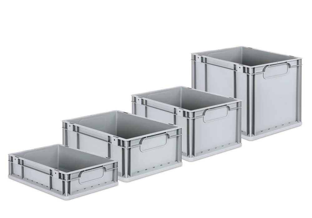 Euro stacking container classic-line B, grey handles, PP, 400 x 300 x 320 mm, Pk =4 pc. - 2
