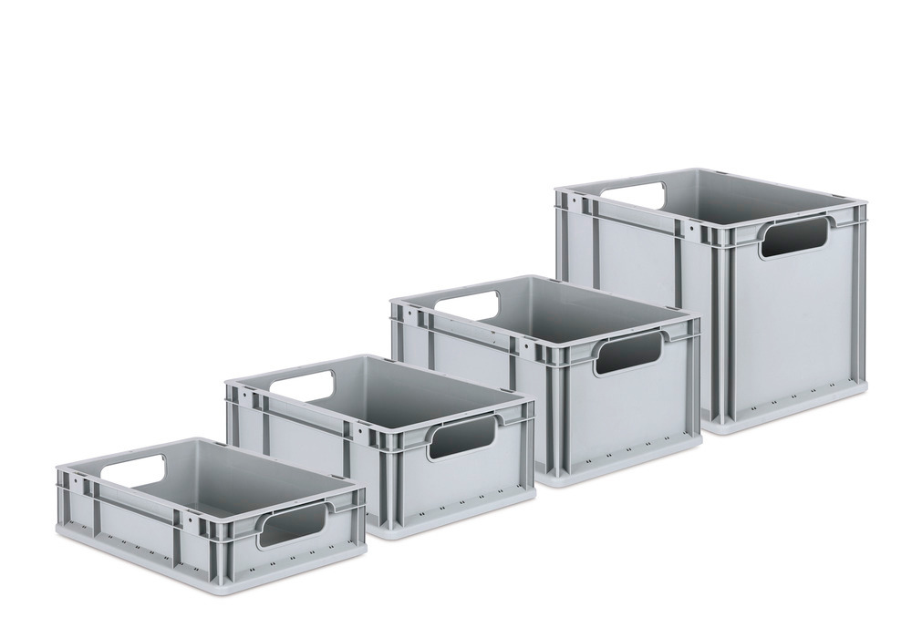 Euro stacking container classic-line B, grey handle opening, PP, 400 x 300 x 170 mm, Pk =10 pc. - 2