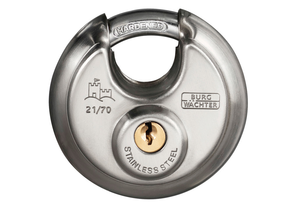 BURG-WÄCHTER round shackle locks Circle 2100, stainless steel, Pack=5 pcs - 1