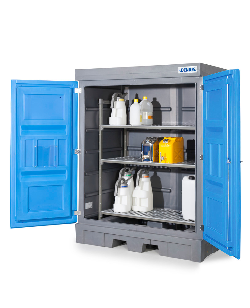 PolySafe hazardous materials depot D, with doors and plastic shelf for small containers - 5