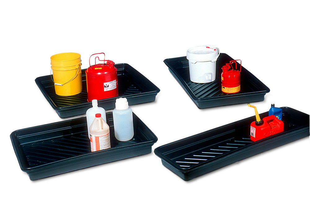 Poly Spill Containment Tray - 48" x 12" x 4.5" - 12 Gallon Capacity - Acids or Corrosives Storage - 2