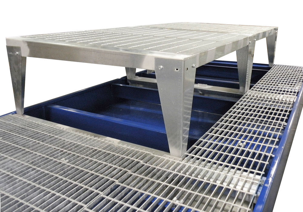 IBC Spill Containment Pallet - 3 IBC Totes - Dispensing Platform & 2 Stands Included - Painted Steel - 3