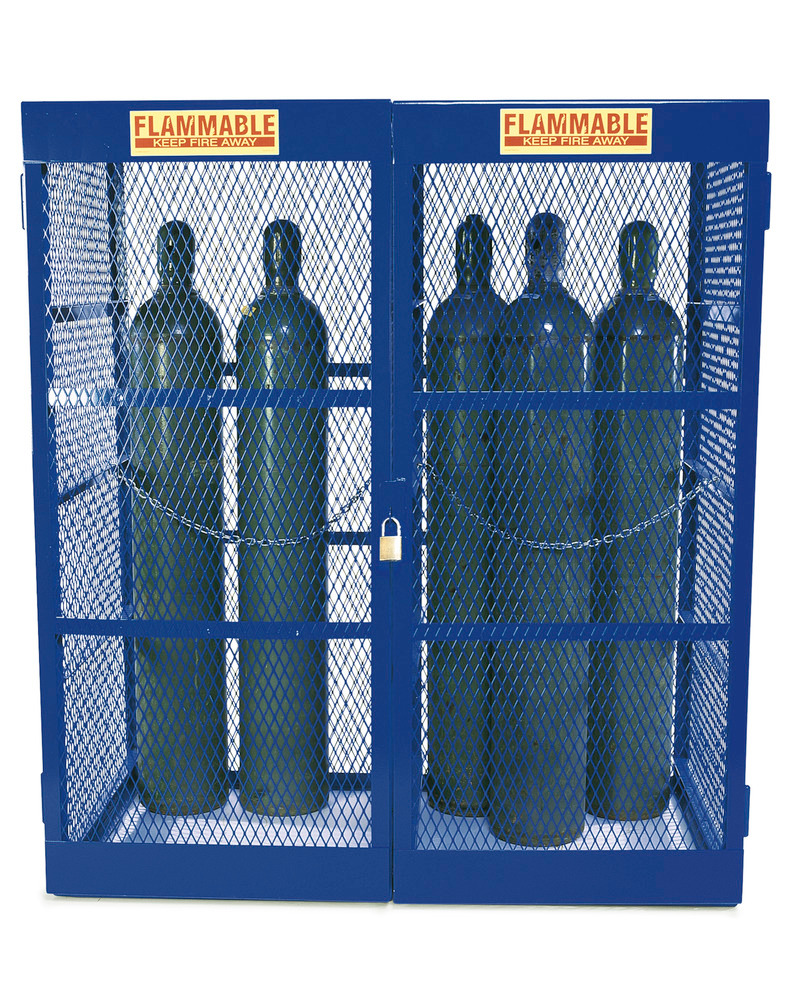 Gas Cylinder Cage - Vertical - 10 to 20 Cylinders - Lockable Cage - Open Steel Mesh - 2