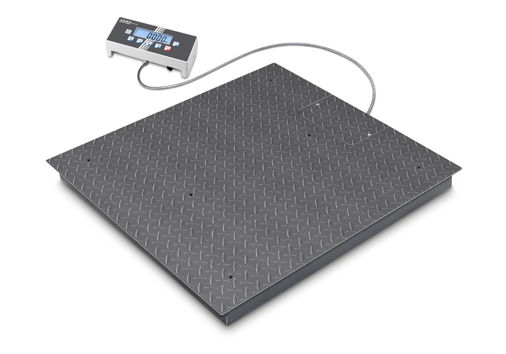 KERN two-range floor scale BID, verifiable, to 1.5 t, weighing plate 1000 x 1000 mm - 1