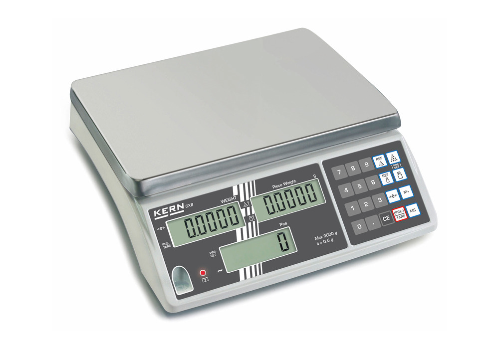 KERN počítací váha CXB, ověřitelná, až do 30 kg, min. hmotnost dílku 10,0 g / kus - 1